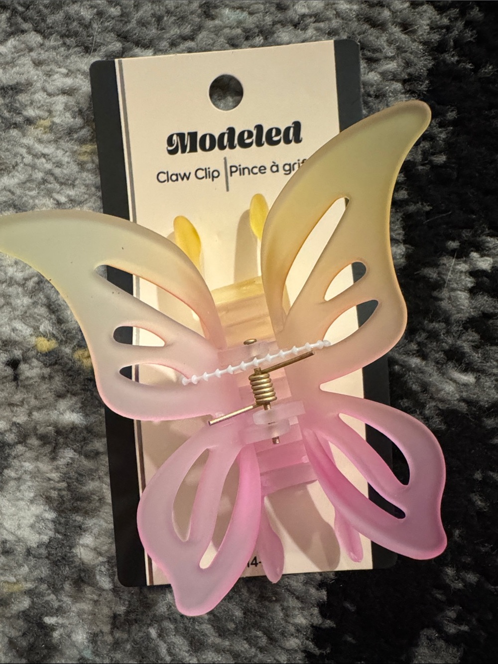 Pink and Yellow Butterfly Claw Clip NEW 🏷️